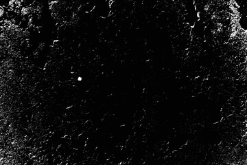 Speckled Rough plastering grunge wall. Shabby grainy noise dusted vintage abstract structure. Grungy surface. Retro gritty effect overlay. Black background