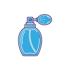 Blue Perfume Bottle Spray Icon Design Illustration isolated on a transparent background