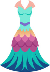 Mermaid dress icon
