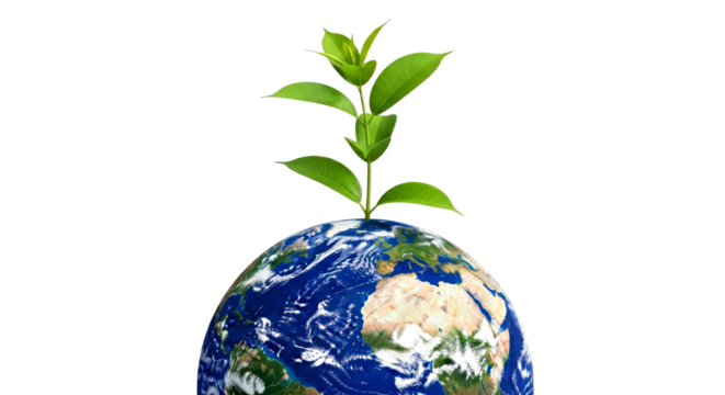 A Seedling on Earth: A Symbol of Growth and Environmental Conservation