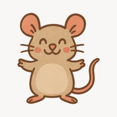 Cute cartoon mouse illustration.