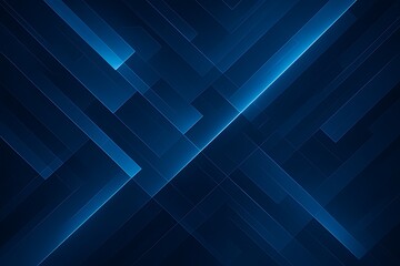 Obraz premium Abstract deep blue geometric pattern with glowing lines and sharp angles