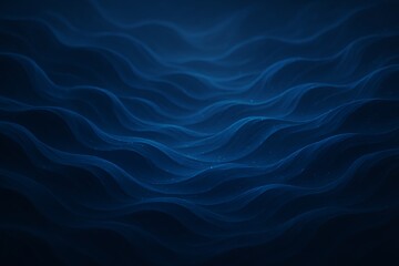 Obraz premium Abstract deep blue wavy lines with subtle glowing particles and soft lighting
