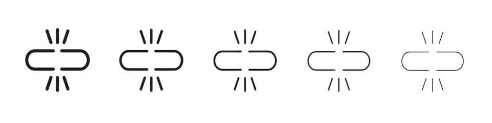 Broken link icons. simple and modern vector icon designs