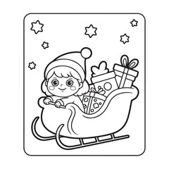 cute christmas coloring page, bold & easy cozy winter coloring book pages, line art vector illustration, black and white designs,   cute christmas coloring page, bold & easy line art, victor art 