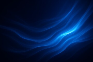 Fototapeta premium Abstract flowing blue light waves against a dark navy background