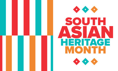 Fototapeta premium South Asian Heritage Month. Celebrate the diverse cultures and histories of South Asia. Traditional pattern. Creative art poster. Vector illustration