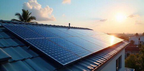Modern Rooftop Solar Panels Seamless Integration for Clean Energy Generation
