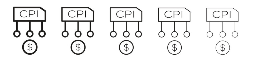 Consumer prices index icons. simple and modern vector icon designs