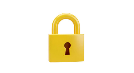 Naklejka premium Yellow Padlock: Digital Security and Privacy Protection