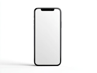 Modern smartphone with blank screen on a clean white background