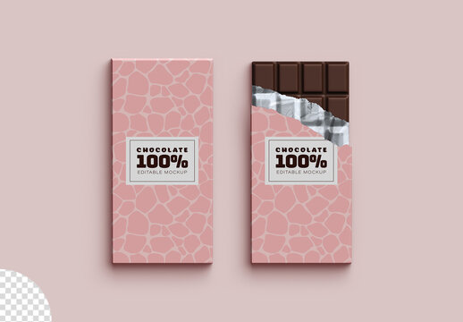 Chocolate Bar Mockup Product Packaging Isolated