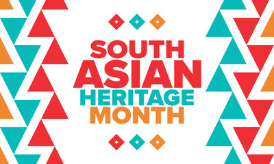 Fototapeta premium South Asian Heritage Month. Celebrate the diverse cultures and histories of South Asia. Traditional pattern. Creative art poster. Vector illustration