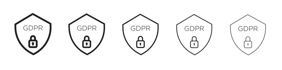 GDPR shield icons. simple and modern vector icon designs