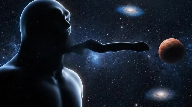 Cosmic Being Eating Galaxy