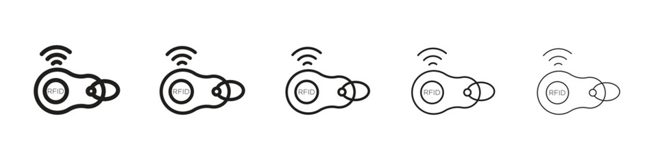 RFID key tag icons. simple and modern vector icon designs