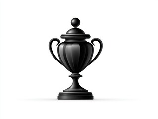 Fototapeta premium Black trophy isolated on white, symbol of achievement, victory, and success