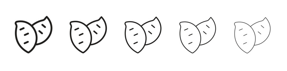 Sweet potato icons. simple and modern vector icon designs