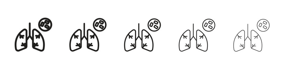 Tuberculosis TB icons. simple and modern vector icon designs