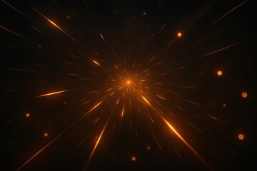 Obraz premium Fiery starburst effect with streaking lights and bokeh on a dark background