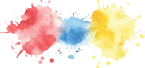 Colorful watercolor brush strokes vector. set of paint splatter illustration. Collection of isolated watercolor paint stains in vibrant colors. 