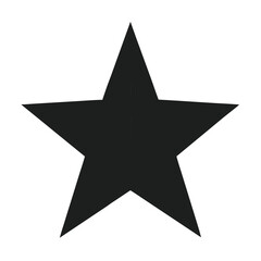 Fototapeta premium Large solid black five pointed star isolated on white background