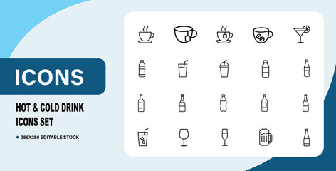 Hot & Cold Drink Icons Set