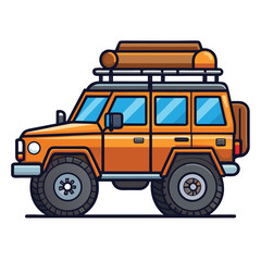 Colorful vector illustration of a rugged off road suv isolated on white background