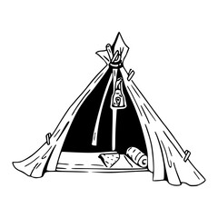 wilderness camping gear clipart
