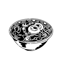 detailed ramen bowl vector clipart