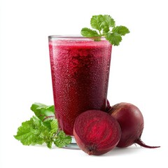 Beet juice with beets and fresh beets