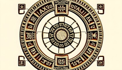 Exploring ancient calendars and symbols cultural heritage graphic design artistic viewpoint