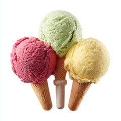 Three scoops of ice cream