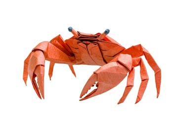 Origami crab with sharp folded claws