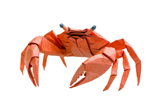 Origami crab with sharp folded claws