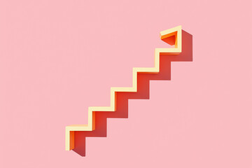 Ascending Steps to Progress Upward Trajectory of Growth Gradual Advancement Towards Success in Business and Personal Development Achieving Milestones