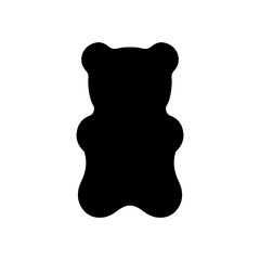 Gummy bear silhouette vector flat illustration design.