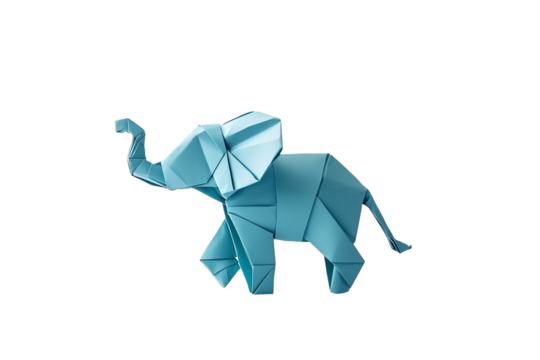Stylized paper elephant in standing pose