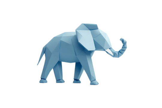Origami elephant with defined sharp folds - Powered by Adobe