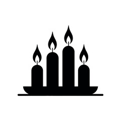 Obraz premium Candle Silhouette on white background