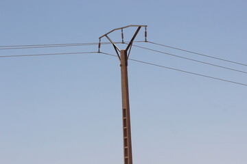 Power Electric Pole with Wires