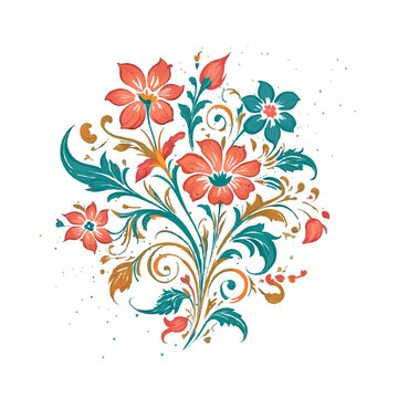 Vector illustration of an abstract background with a floral pattern in the center.