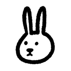easy rabbit png design cartoon handwrite clipart doodle element cute and kwaii for kids kindergarten