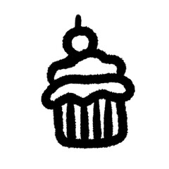 cupcake cake dessert png design cartoon handwrite clipart doodle element cute and kwaii for kids kindergarten