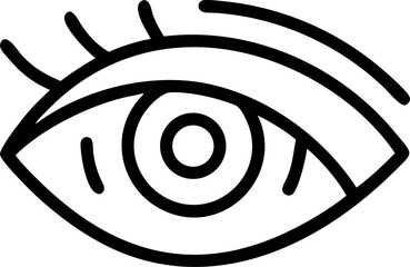 Bold Black Line Art Eye Icon:  Simple, Modern, and Stylish Graphic for Website, App, or Branding Design.
