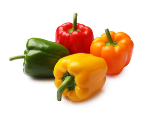 Fresh colorful bell peppers isolated on white