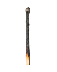 One burnt match isolated on white. Tool for starting fire