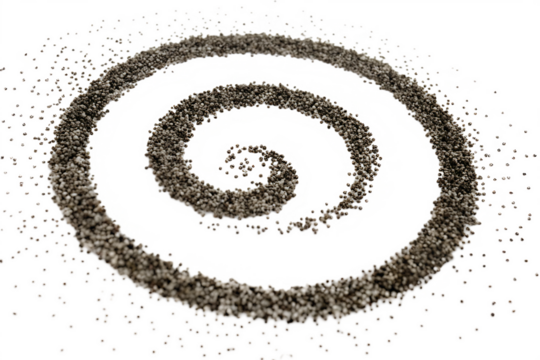 abstract chia seed cloud swirl  isolated on a white background PNG, ai generated