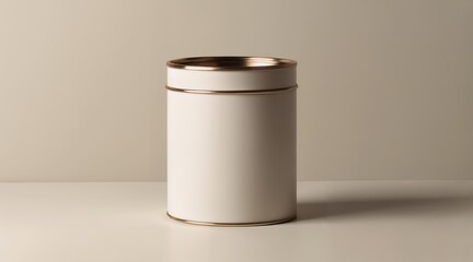 Premium tea tin mockup with blank metal surface