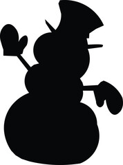silhouette of a snowman